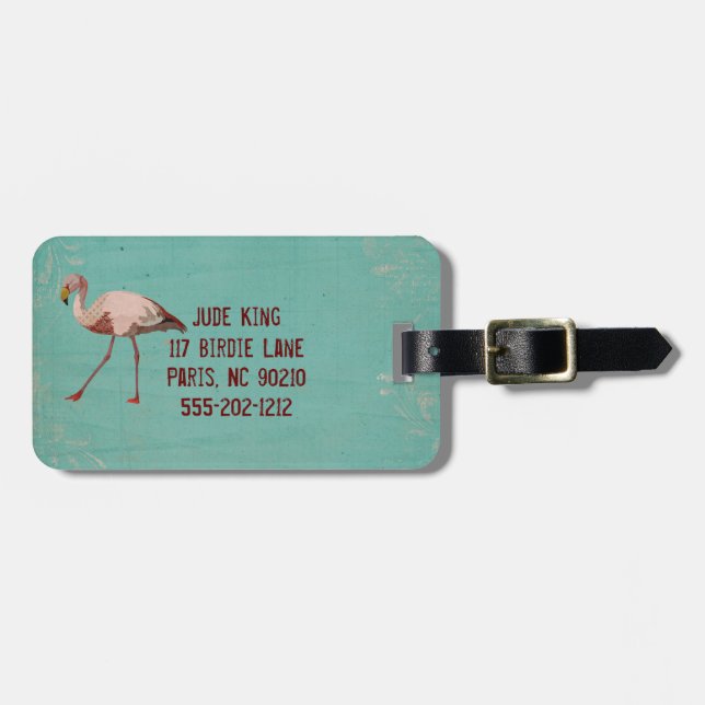 PINK FLAMINGO Luggage Tag (Front Horizontal)