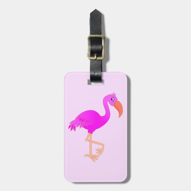 Pink Flamingo Luggage Tag (Front Vertical)