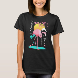 pink Flamingo mens costume Fuji Yama Japan rising T-Shirt