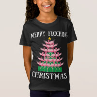 Pink Flamingo Merry Flocking Christmas Tree Lights