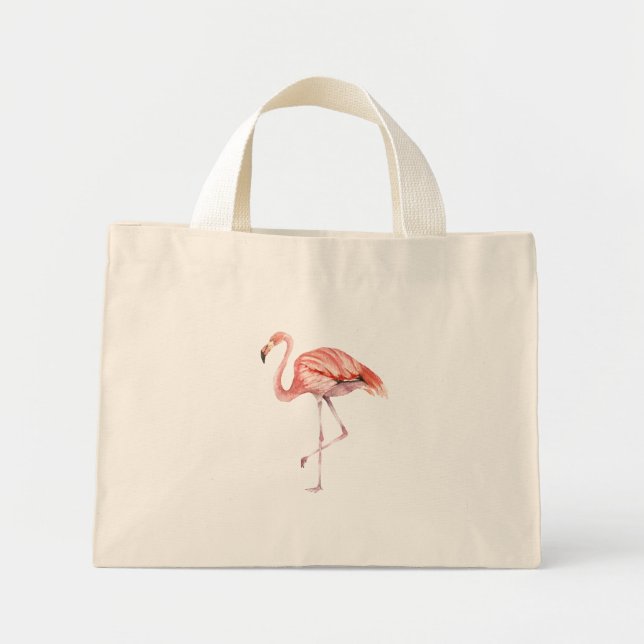 Pink Flamingo Mini Tote Bag (Front)