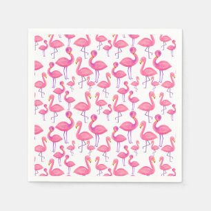 Pink Flamingo Modern Baby Shower Napkin