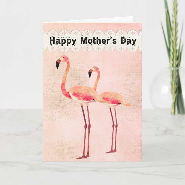 Pink Flamingo Mother's Day Card (Front)