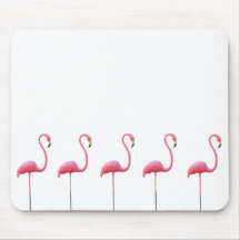 Pink Flamingo Mouse Mat White