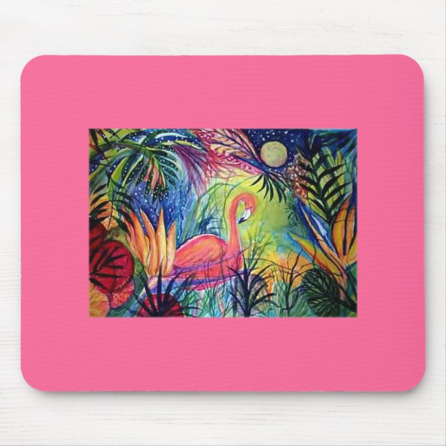 Pink Flamingo Mouse Pad (Front)