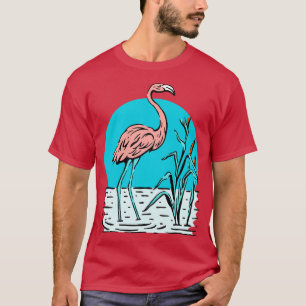 Pink Flamingo Nature Illustration Gift T-Shirt