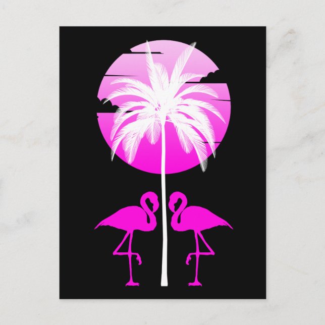 Pink Flamingo Nature Postcard (Front)