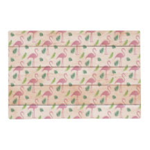 Pink Flamingo on Wood Pattern laminated