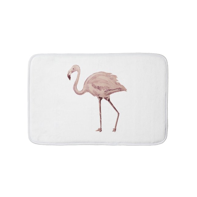 Pink Flamingo Painting Bath Mat (Front)