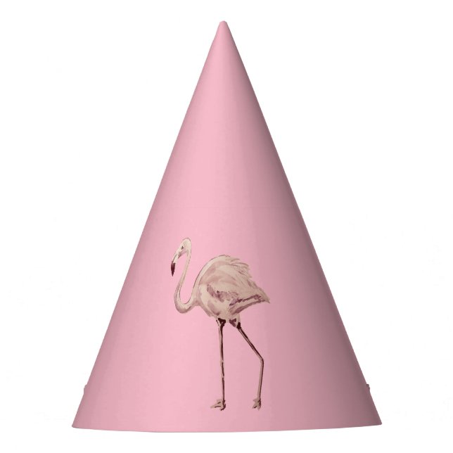 Pink Flamingo Painting Party Hat (Front)