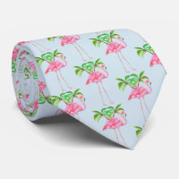 Pink Flamingo Palm trees Tropical Style