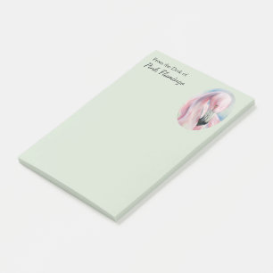 Pink Flamingo Pastel Art Personalised Post-it Notes