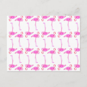 Pink Flamingo Pattern 2 Postcard