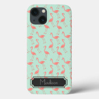 Pink Flamingo Pattern | Add Your Name