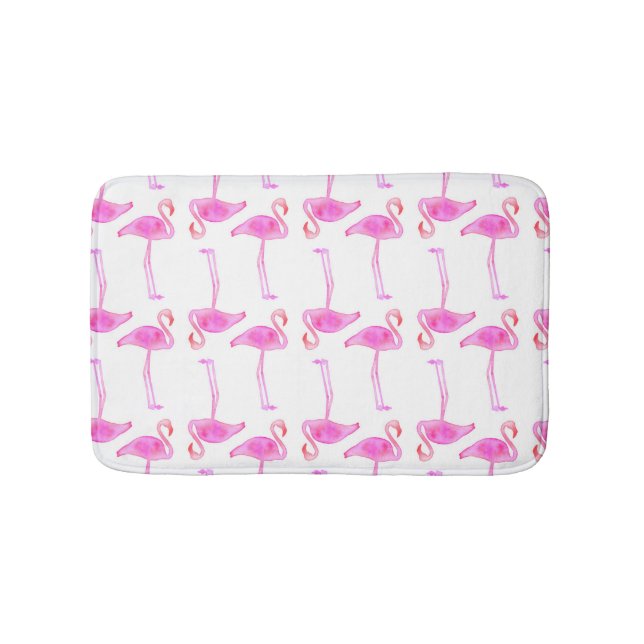Pink Flamingo Pattern Bath Mat (Front)