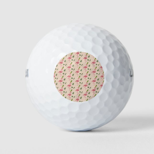 Pink Flamingo Pattern Golf Balls (Front)