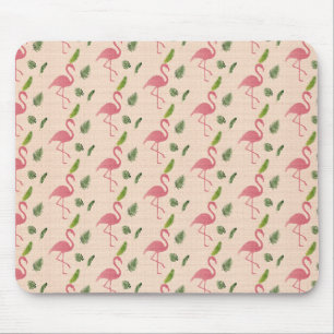 Pink Flamingo Pattern Mouse Pad