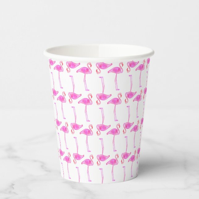 Pink Flamingo Pattern Paper Cups (Left)