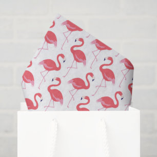 pink flamingo pattern tissue paper