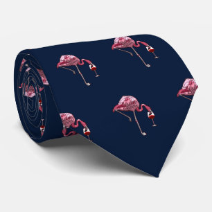 Pink Flamingo Pattern Wine Drinker Cute Tie