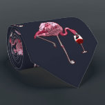 Pink Flamingo Pattern Wine Drinker Funny Novelty Tie<br><div class="desc">Pink Flamingo Pattern Wine Drinker Funny Novelty neck tie. Add your name or message by clicking on the "Personalise" button above</div>