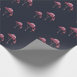 Pink Flamingo Pattern Wine Drinker Funny Wrapping Paper