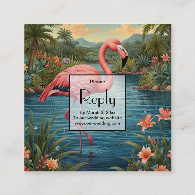 Pink Flamingo personalise  Enclosure Card (Front)