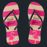 Pink Flamingo Personalised Jandals<br><div class="desc">Customise these pink flamingo flip flops in any way you choose! Each shoe can be customised individually. Great for Bride's Maids,  Bachelorette Parties,  Sororities or just for yourself!</div>