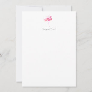 Pink Flamingo Personalised Stationery Card