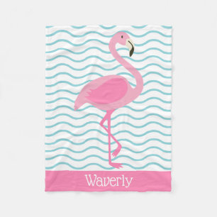 Pink Flamingo Personalized Fleece Blanket