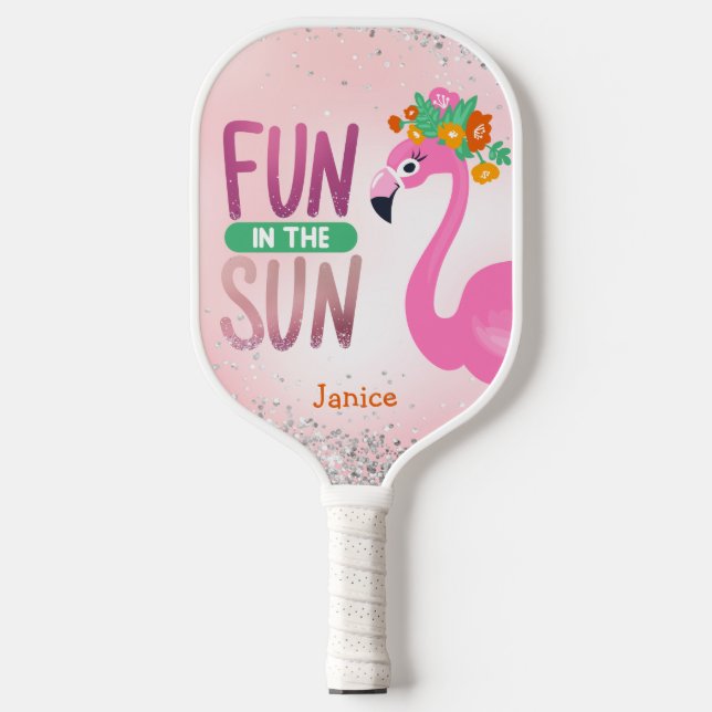 Pink Flamingo  Pickleball Paddle (Front)