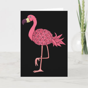 Pink Flamingo Pineapple Hawaii Vacation Summer Men Card