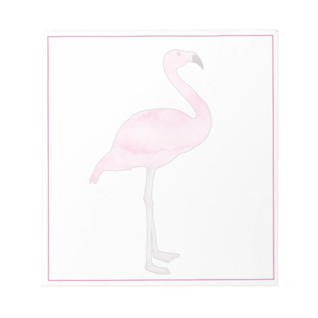 Pink Flamingo Pink Border Transparent Overlay Notepad (Front)
