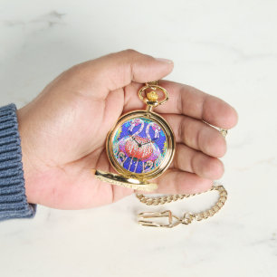 Pink Flamingo Pocket Watch