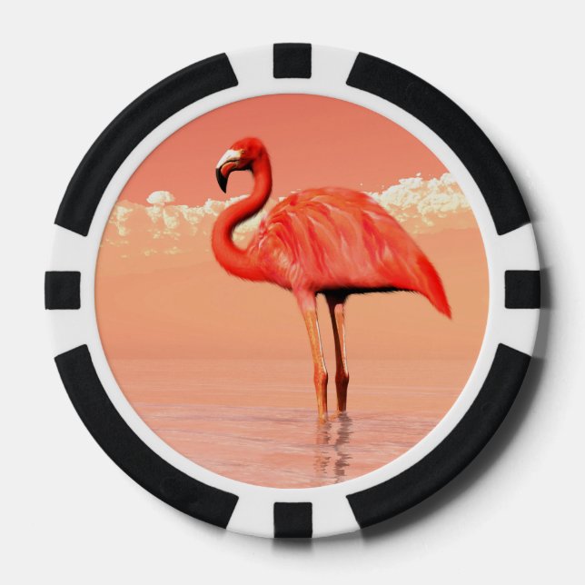 Pink flamingo poker chips (Front)