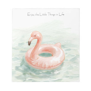 Pink Flamingo Pool Enjoy the Litttle Things Notepad
