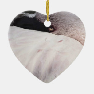 Pink Flamingo Portrait Drawing Effect Art Ceramic Tree Decoration