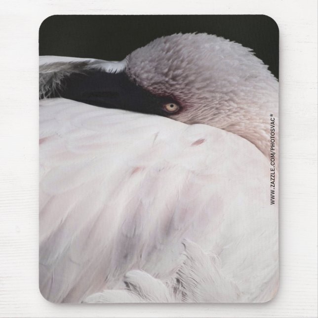 Pink Flamingo Portrait Drawing Effect Art Mouse Pad (Front)