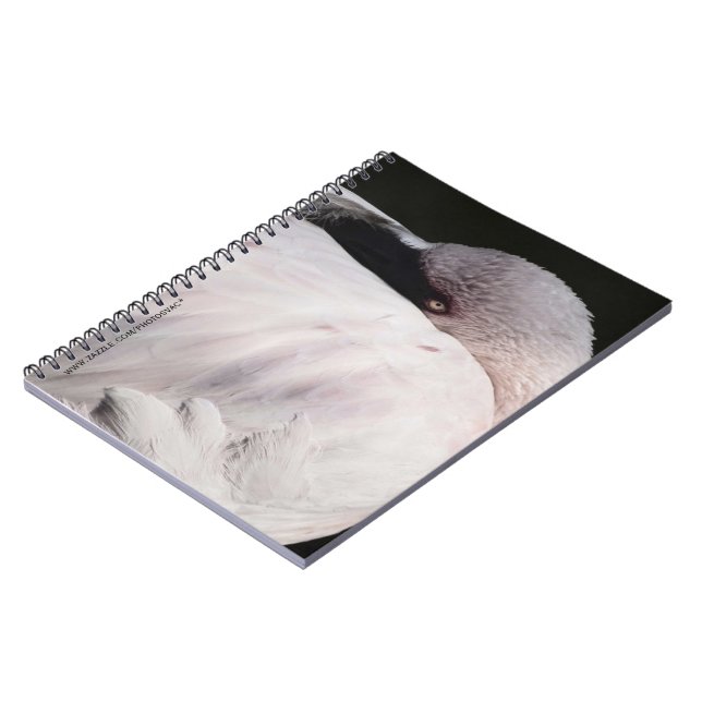 Pink Flamingo Portrait Drawing Effect Art Spiral Notebook (Left Side)