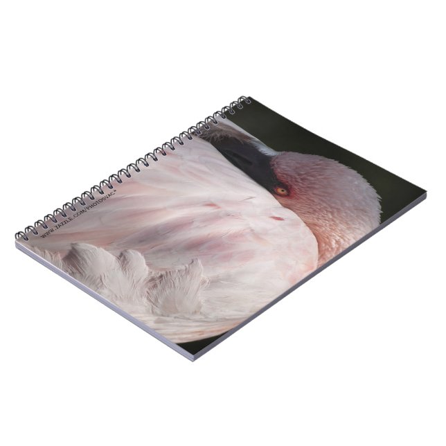 Pink Flamingo Portrait Drawing Effect Art Spiral Notebook (Left Side)