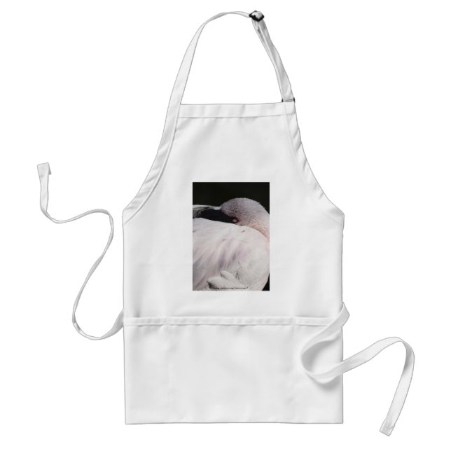 Pink Flamingo Portrait Drawing Effect Art Standard Apron (Front)