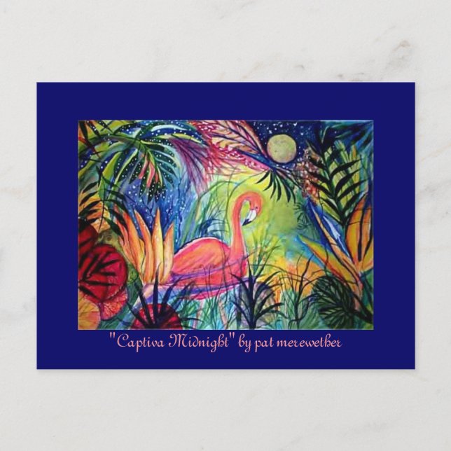 Pink Flamingo Postcard (Front)