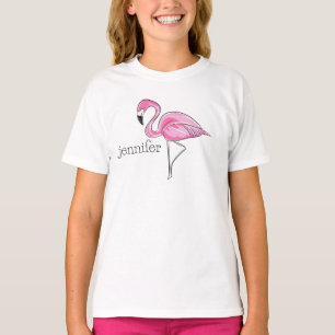 Pink Flamingo Preppy Personalized T-Shirt