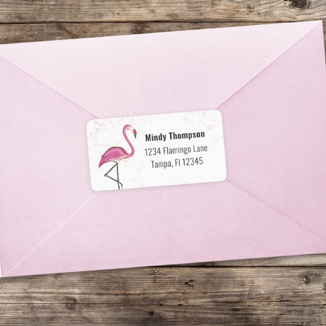 Pink Flamingo Return Address Cute Stylish   Label (Creator Uploaded)