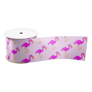 Pink Flamingo Ribbon Satin Ribbon