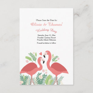 Pink Flamingo Save the Date Announcement