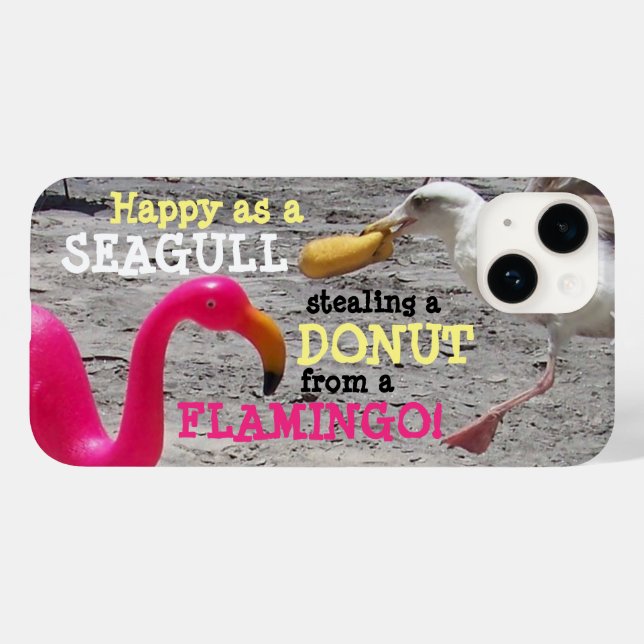 Pink Flamingo Seagull Doughnut Beach Vacation Humo Case-Mate iPhone Case (Back (Horizontal))