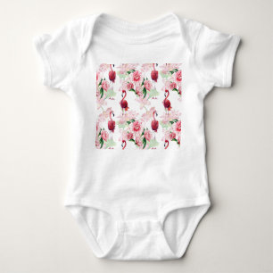 Pink Flamingo: Seamless Pattern Elegance Baby Bodysuit