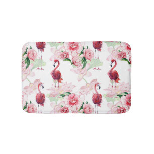 Pink Flamingo: Seamless Pattern Elegance Bath Mat