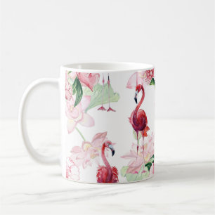 Pink Flamingo: Seamless Pattern Elegance Coffee Mug